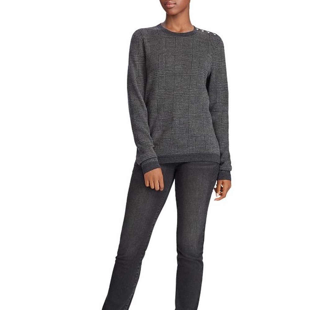 NWT Ralph Lauren Wool Houndstooth-plaid Sweater